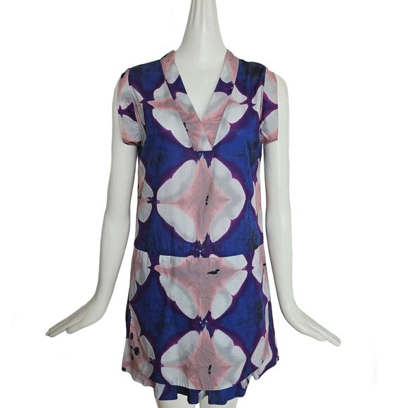 MARNI BLUE/PURPLE/GRAY COTTON DRESS (38) - Picture 1 of 9